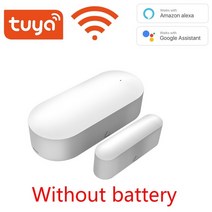 1+1 문열림센서 출입센서 tuya 스마트 와이파이 도어 도어 닫힘 구글 창문열림감지기, 배터리 없이