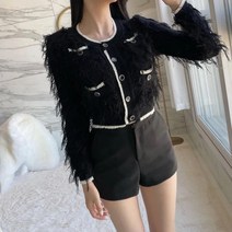 모니따제이 명품스타일 배색니트 부클가디건 mn101