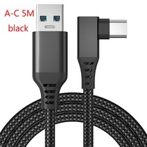 OCULUS QUEST 2 링크 케이블 USB 3.2 GEN 1 유형 C 데이터 전송 빠른 충전 3M 5M 스팀 VR 액세서리 오큘러스 퀘스트, A-C 5M black