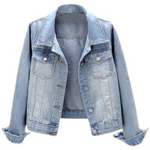 여성 스판 데님재킷 와일드 슬림 청재킷