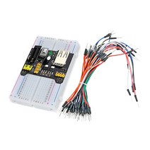 브레드 보드 과학 아두이노 빵판 3.3V/5V MB102 파워 모듈 400 포인트 솔더 레스 프로토 타입 빵 키트 65 플렉시블 점퍼 와이어, [01] 1pcs Black module