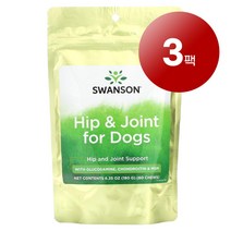 리암마켓 Swanson 스완슨 강아지용 고관절 관리 보충제 글루코사민 콘드로이틴 MSM 함유 츄어블 60개 180g 1팩, 3팩