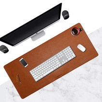 Hsmall 마우스 장 패드 LOL 배틀그라운드 게이밍 생활방수 가죽패드 키보드 데스크매트, 브라운