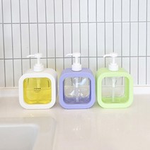 주방세제통 주방세제디스펜서 샴푸 욕실 예쁜 리필 용기 공병 6종컬색상 무료 방수 라벨지 증정, 퍼플