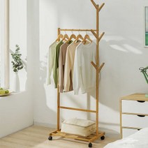 스탠드 스탠딩옷걸이 이동형 이동식 원목 다이소행거 ㄱ자행거 코끼리 폭좁은행거 대나무 일자, 60cm(소)