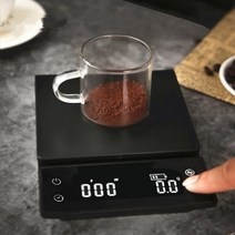 커피전자거을 핸드드립 충전 핸드 전자 저울 스마트 저울 타이밍 기능 로스팅 저울 방수, 1pcs 패드