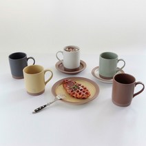 한국도자기 팔레트 머그 5색상 모음 도자기 물 컵 잔, 옐로우, 1개