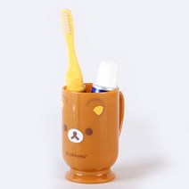 리락쿠마 치카컵 세트/유아 어린이 양치세트, 브라운