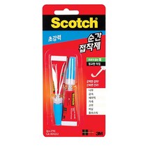 3M 스카치 초강력 순간접착제 AD122-2(젤 2g 2개입) 나무 금속 세라믹 가죽 플라스틱