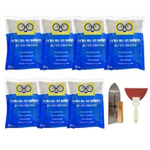 철물팩토리 소포장 국산 몰탈 시멘트2kg 7개+미장용흙손+D형고무헤라 가정용, 몰탈시멘트2kg 7개+흙손+고무헤라