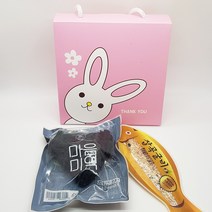 꼬마데코 하트미역잡곡굴비세트(핑크토끼끈상자)답례품, 1개, 동물라벨