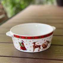 크리스마스 식기 본 차이나 디너 플레이트 머그잔 시리얼 그릇 커피웨어 세트 새해 선물, [09] 6 In bowl