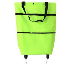 할머니 접이식 구루마 캐리어 시장 바구니 장봐오기 쇼핑백 휴대용 보조가방 싣기 어깨가방 수납 폴딩백 짐, 1개, 그린