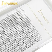 JINYANHUA 3D 소프트 내추럴 밍크 속눈썹 수제 프리메이드 볼륨 팬 연장 메이크업 팜므 인조 3 줄 12 줄, 01 0.10mm_03 10mm_02 B, 01 2D 12rows