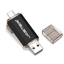 JASTER 회전 TYPE-C Flash drive 펜 64 기가바이트 32 16 8 USB stick 대 한 안드로이드 폰 태블릿 PC 노트, 02 Black_05 64GB