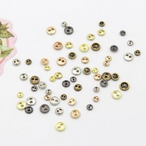 위드쏘잉 인형소품 4개) 3mm/4mm/5mm 베이직 금속 미니단추, 5mm, 엔틱