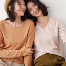 봄나들이 여자 니트 브이넥 20대 데이트룩코디 패션 여성티 슬림핏상의 직장인 예쁜티셔츠 봄코디 의류쇼핑