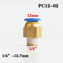 우레탄호스 공압 피팅 PU 10mm 8mm 6mm 12mm 4mm 에어 워터 호스 튜브 원터치 스트레이트 푸시 인 플라스틱 퀵 커넥터, [19] PC12-02, [01] 1pcs