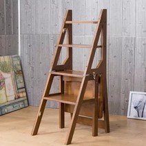 고재스툴 화장대의자 화분스툴 창의적 다기능 가정용 목재 접이식 사다리 단단한 실내 등반 4 단계, 04 Bamboo material d