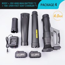 송풍기 낙엽 20V 무선 전기 공기 나뭇잎 집진기 가정용 눈 먼지 부는 청소 기계 산업 정원 도구 마키타 배터리 사용, [05] 2Battery 4.0A, [02] EU