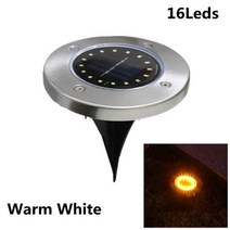 8 16 LED 태양 잔디 마당 Led 조명 매장 정원 빛 방수 와이드 통로 바닥 지상 스팟 램프, 16Leds Warm, 2Pcs, 03 16Leds Warm