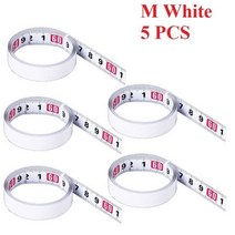 스테인레스 스틸 미터 트랙 줄자 자기 접착 눈금자 1M 녹 방지 내구성 및 내마모성, CHINA, M White 5pcs