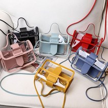 PVC 투명 버클 숄더백 방수 여름패션 크로스백 레드