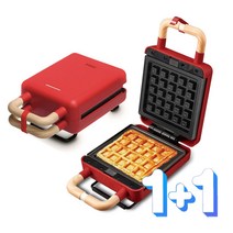 [1+1] 단미 샌드위치 와플 크로플 메이커 DA-SAN01, SAN01 (레드), SAN01 (레드)