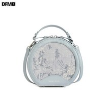 DFMEI 자수 소가방 여 여름 패션 텍스처 숄더 크로스백 서양식 토트 라운드백