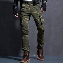 GZF-CMS 밀리터리 남자바지 슬림핏 빈티지 아웃도어 멀티포켓 카고바지 전술바지