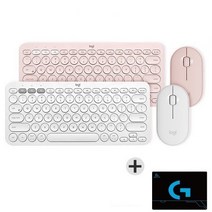 로지텍 멀티 디바이스 블루투스 키보드 K380+ Pebble 마우스 세트 (마우스 패드 증정 ), 블루, K380키보드+PEBBLE마우스