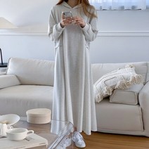 보리맘 플스 후드 롱 원피스 빅사이즈 롱후드