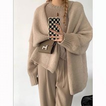 간절기 망토 판초 베이지 니트 숄 가디건 아이보리 노카라 판쵸 가오리 롱 샤틴