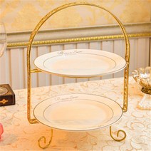 KEYXGSUL 북유럽풍 골드라인 에프터눈티 디저트 트레이 3단, #5