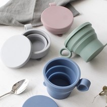 [국산]파스텔 실리콘 접이식 텀블러 자바라컵(4color), 그린