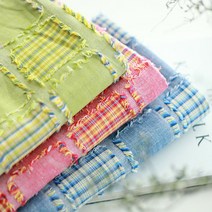 자투리 면20수선염 빈티지스티치패치 택1, 면20수선염 빈티지스티치패치 핑크