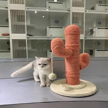 캣타워 캣휠 고양이놀이터 캣폴 캣워커 고양이 스크래쳐 해먹 원목 80105CM 선인장 나무 새끼 발톱 스크래처 천연 사이잘 로프 실내 장난감 탑과 전체 포장 스크래치 포스트, 4.B  105CM
