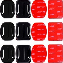 GoPro 용 접착제 마운트 9 8 7 5 6 곡선 형 플랫 Go 3M 스티커 패드 Xiaomi Yi SJCAM 액션 카메라 헬멧 보, 12PCS