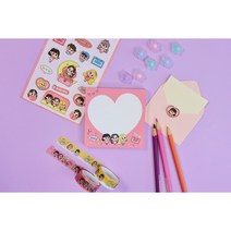 [오마이비키 떡메모지] 아이들이 좋아하는 오마이비키 떡메모지 학업 능률 올리는 메모 습관을 키우면서 좋아하는 캐릭터로 사랑스럽게 꾸며보세요! 아이들 선물 중고등 학생 노트 필기용, 3. 노랑