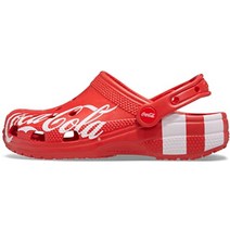 미국크록스 빅사이즈 남녀 공용 coca cola x 클래식 클로그 슬립 온 슈즈 레드 9 US, 빨간색