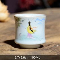 계영배 찻잔세트 도자기찻잔 레트로 수제 도자기 콘 찻잔 1 개 중국 차 세트 세라믹 그릇 여행 명상 컵 가, 03 C