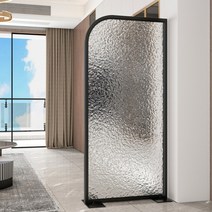 아치형 가벽 가림막 이동식 칸막이 경량파티션 공간분리 둥근가벽 무타공 거실, 워터 리플 글라스 길이 70x높이 170CM