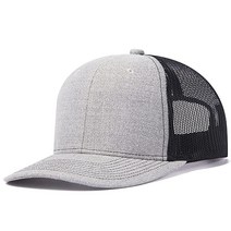 남성용 트러커 모자 무지 구조 스냅백 남성 및 여성용 플레인 메시 야구 블랙., Light Gray Black