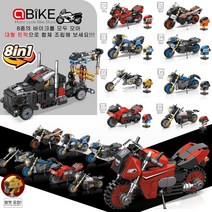 바이크 블럭 오토바이 8종합체변신 나노블럭 블럭놀이, 07.레드+블루