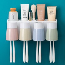 더자카 화이트라인 칫솔걸이 4인용, 혼합색상, 1개