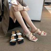 양 가죽 수입 여성 뮬 샌들 배색 꼬임 수제화 러블리 통굽 4cm 5cm 투톤 끈 슬리퍼 플랫 힐 성수동 아쿠아 가보시 발편한 슈즈
