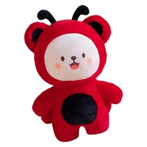 만화 곰 베개 박제 동물 장난감 장식 집들이 선물 침대 베개, 무당벌레 45CM, 플러시 원단
