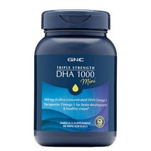 GNC 트리플 스트랭스 DHA 1000 미니 90정 (소프트젤) TRIPLE STRENGTH MINI 90sgels, 1개
