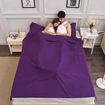 여행 캠핑 시트 침낭 라이너 침낭 편안한 부드러운 여행/유스 호스텔/피크닉/비행기/기차, L, 코튼 패브릭, 보라색