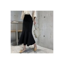 여성스커트 코디 뜨질 겨울 우아함 고탄력 허리 랩 힙 프릴 라인 스키니 머메이드 롱 스커트 겨울112731